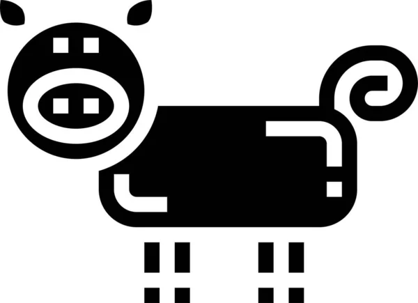 Animal Granja Mamífero Icono Estilo Sólido — Vector de stock