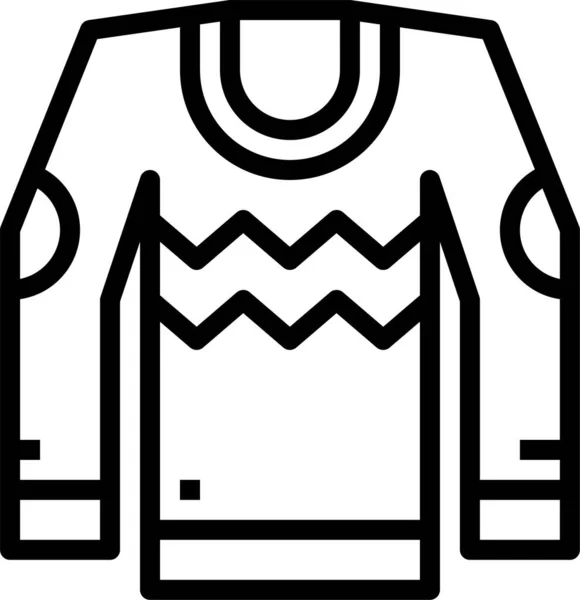 Clothing Garment Sweater Icon Outline Style — Stock Vector