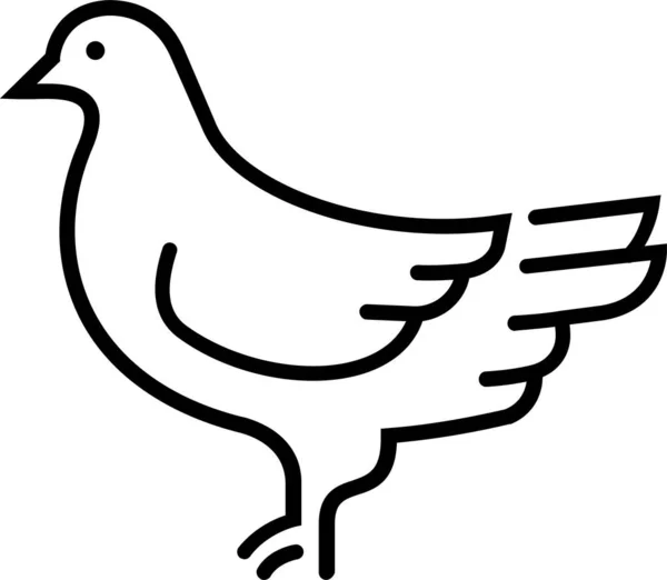 Pájaro Columba Pluma Icono — Vector de stock