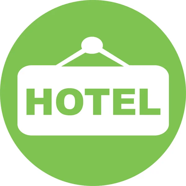 Διαμονή Ξενοδοχείο Ταξιδιωτικό Εικονίδιο Στερεό Στυλ — Διανυσματικό Αρχείο