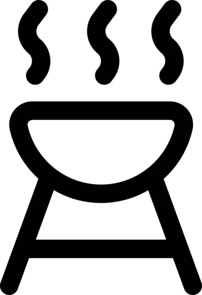 Barbacoa Parrilla Cocinero Icono Estilo Del Esquema — Vector de stock