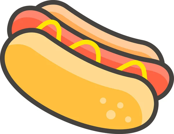 Hot Dog Filled Outline Food Drinks Icon Filled Outline Style — Stock Vector