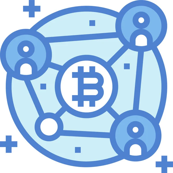 Kryptowährungssymbol Für Blockchain Unternehmen Stil Ausgefüllter Umrisse — Stockvektor