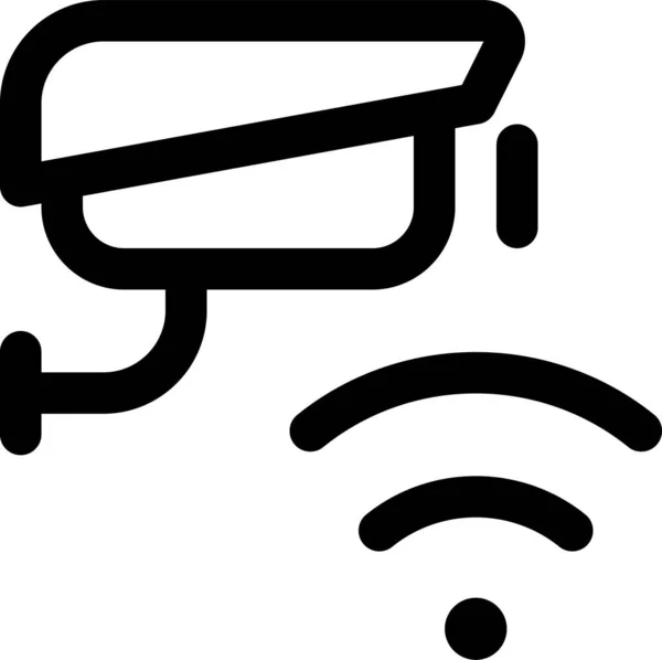 Überwachung Cctv Wifi Symbol Umriss Stil — Stockvektor