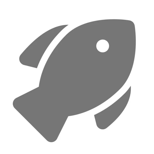 Fisk Mat Skaldjur Ikon Fast Stil — Stock vektor