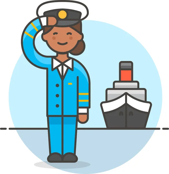 Kapitein Vrouwelijk Veerboot Icoon Voertuigen Modi Transport Categorie — Stockvector