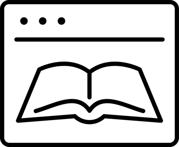 Libro Browser Icona Educativa — Vettoriale Stock