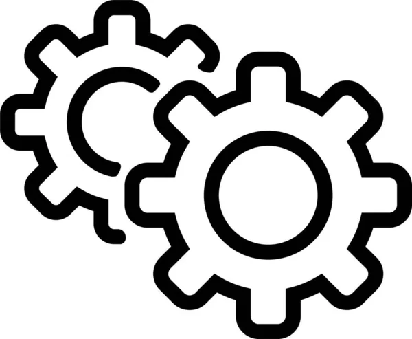 Engrenagem Engenheiro Ícone Mecânico Estilo Esboço — Vetor de Stock