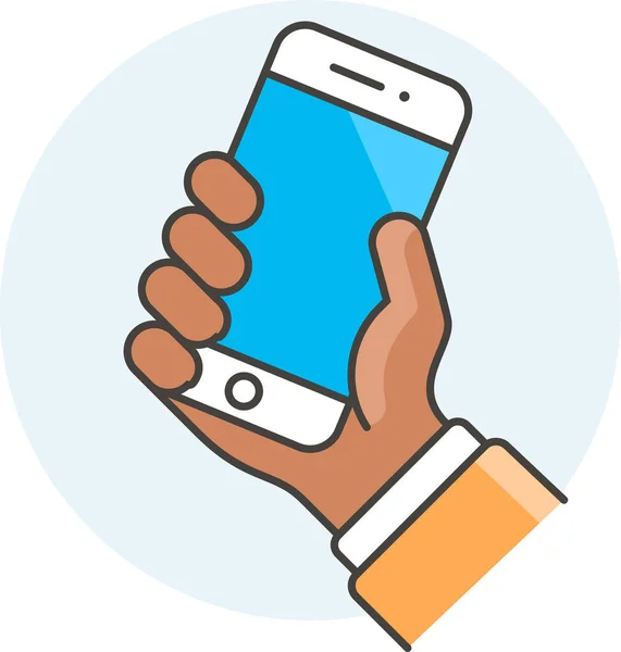 Interazioni Icona Del Telefono Mano Nella Categoria Dispositivi Mobili App — Vettoriale Stock