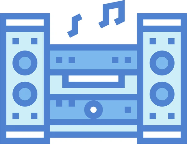 Audio Música Icono Estéreo Categoría Dispositivos Electrónicos Electrodomésticos — Archivo Imágenes Vectoriales