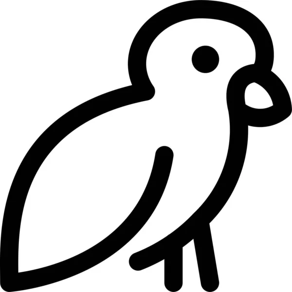 Домашні Тварини Значок Птаха Контурному Стилі — стоковий вектор