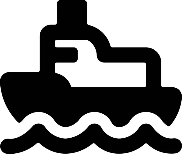 Icono Del Barco Transporte Marítimo Estilo Sólido — Archivo Imágenes Vectoriales