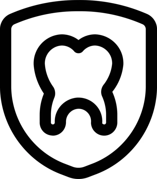 Ícone Escudo Dentário Odontológico Estilo Esboço —  Vetores de Stock