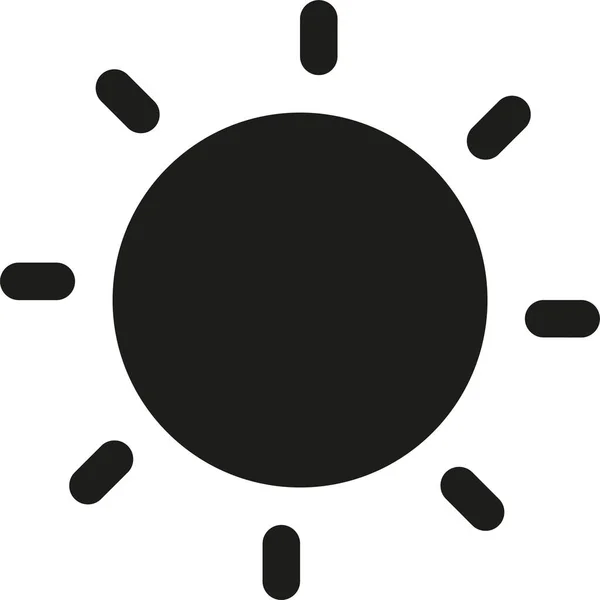 Słońce Pogoda Słoneczna Ikona Stałym Stylu — Wektor stockowy