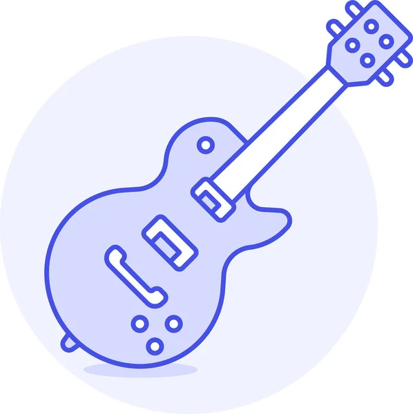 Bajo Icono Instrumentos Eléctricos Estilo Contorno Lleno — Vector de stock