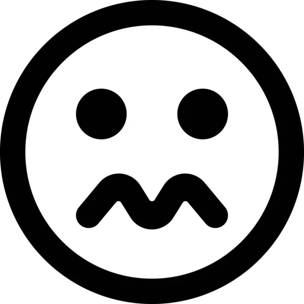 Smiley Estropeado Icono Alternativo Estilo Sólido — Vector de stock