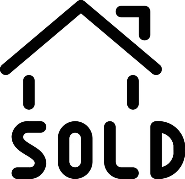 Real Estate Sign Icon Outline Style — Stock Vector