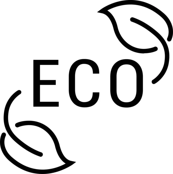 Icono Hoja Ecológica Inteligente Estilo Esquema — Archivo Imágenes Vectoriales