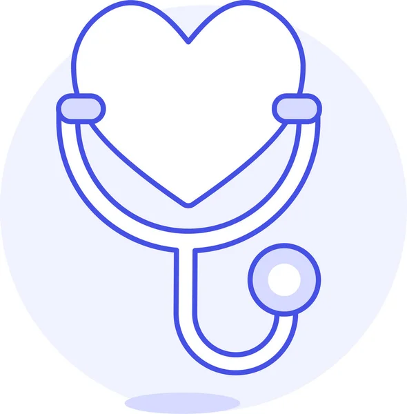 健康心脏图标充填 轮廓风格 — 图库矢量图片