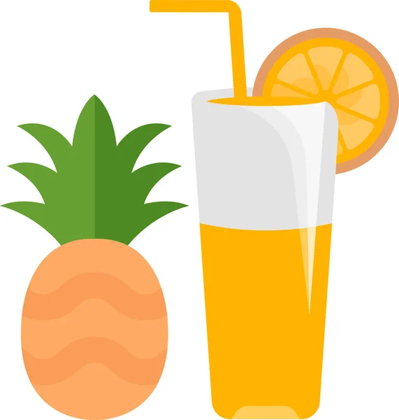 Beber Zumo Fruta Icono Estilo Plano — Archivo Imágenes Vectoriales