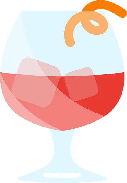 Alcohol Cocktails Drankje Pictogram Platte Stijl — Stockvector