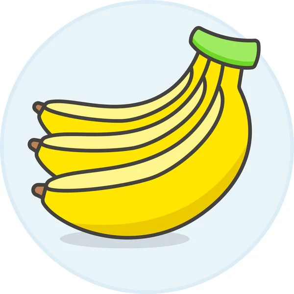 Εικονίδιο Φρούτα Μπανάνα Τροφίμων Στυλ Γεμάτο Περίγραμμα — Διανυσματικό Αρχείο