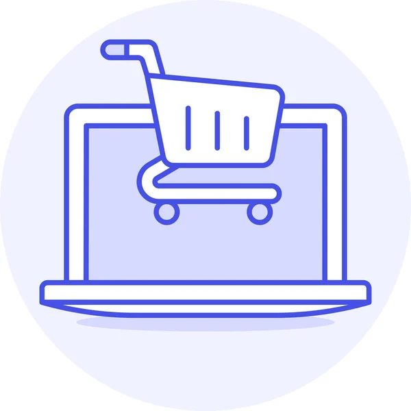 Shopping Cart Icon Filled Outline Style — Stock Vector