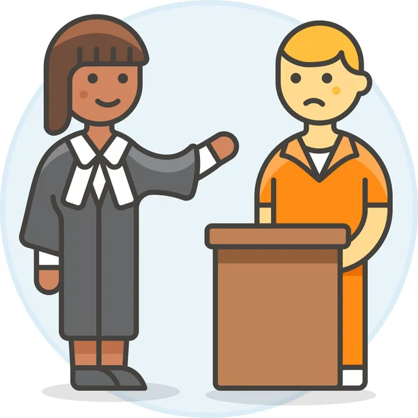 Convict Tribunal Tribunal Icono — Vector de stock