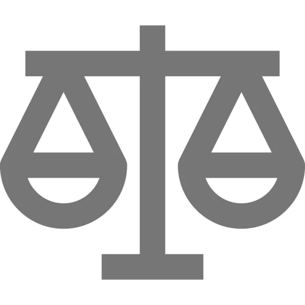 Κλίμακα Εικονίδιο Δικαστήριο Ζυγοστάθμισης Στυλ Περίγραμμα — Διανυσματικό Αρχείο