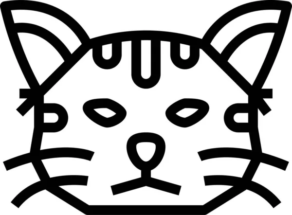 Chat Races Animal Icône Dans Style Contour — Image vectorielle