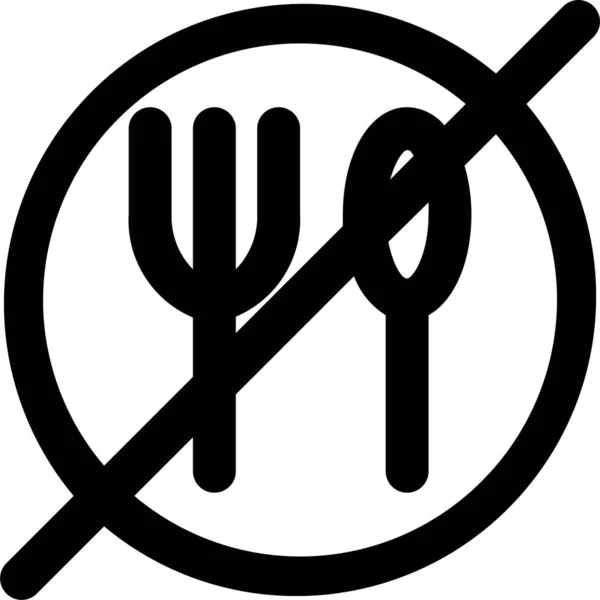 Dont Eten Voedsel Pictogram Omtrek Stijl — Stockvector