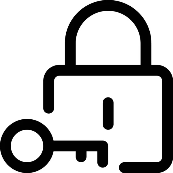 Schlüsselschloss Sicherheitssymbol Outline Stil — Stockvektor