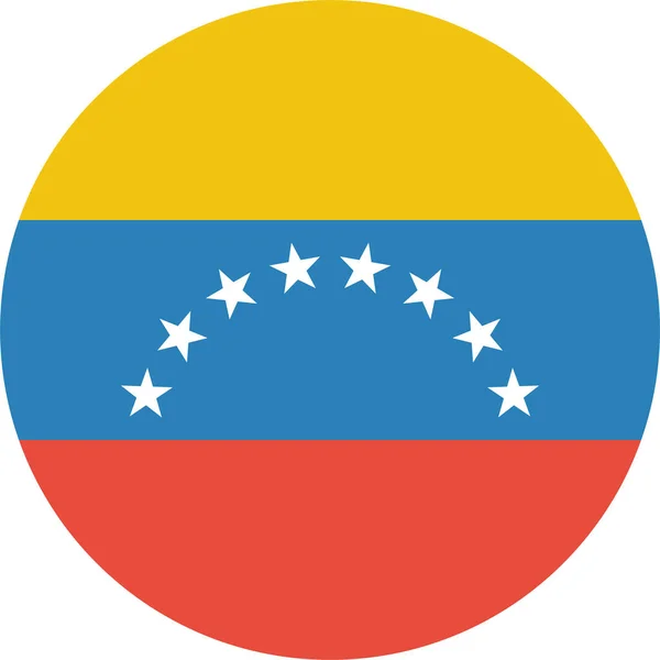 Land Flagga Venezuela Ikon Platt Stil — Stock vektor