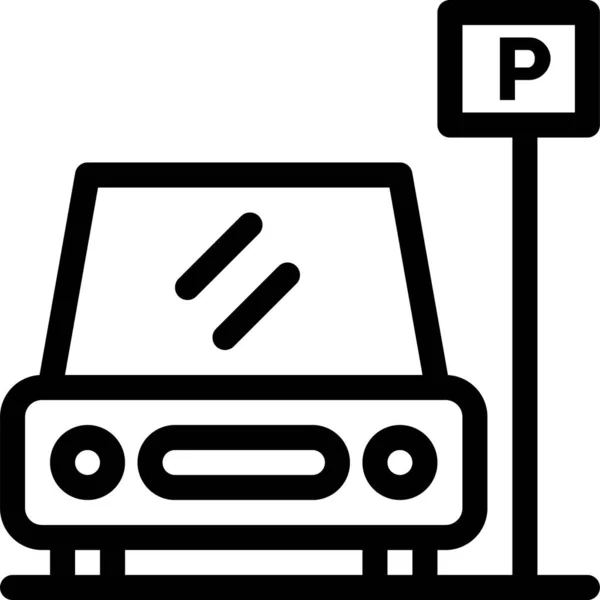 Bereich Parkplatz Symbol Umriss Stil — Stockvektor