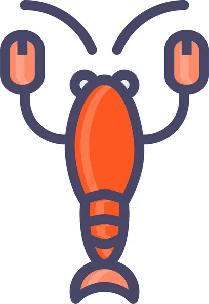 Food Lobster Marine Icon Filled Outline Style — Stock Vector