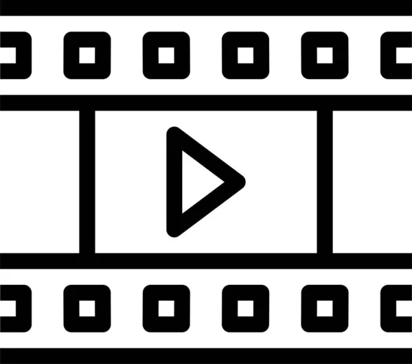 Cinema Film Icona Del Cinema Stile Contorno — Vettoriale Stock