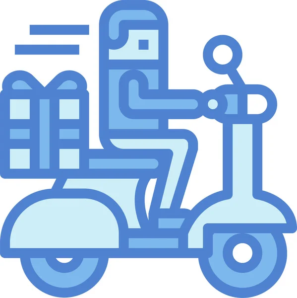 Delivery Gift Motorcycle Icon — Stock Vector