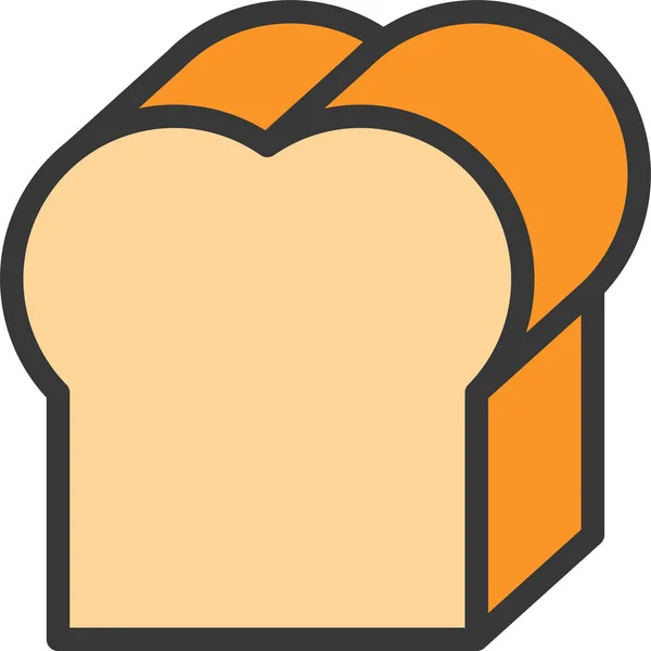 Panadería Panadería Icono Del Pan Estilo Contorno Lleno — Vector de stock