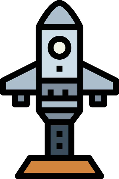 Ikona Startupu Statku Kosmicznego Rakiety Stylu Wypełnionym — Wektor stockowy
