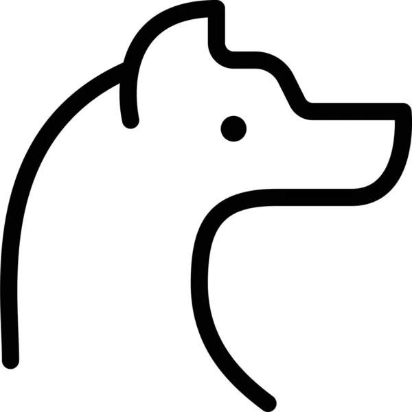 Animaux Mammifères Canins Icône Dans Style Contour — Image vectorielle