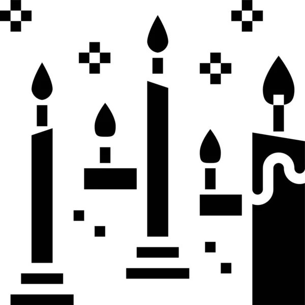 燃烧的蜡烛火焰图标 — 图库矢量图片