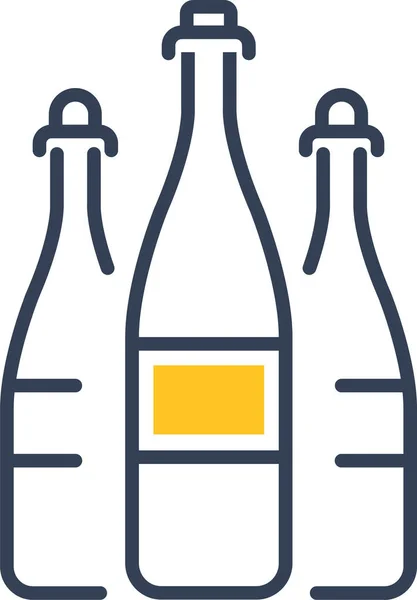 酒精瓶装水图标的轮廓风格 — 图库矢量图片