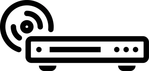 アウトラインスタイルでブルーレイディスクのDvdアイコン — ストックベクタ
