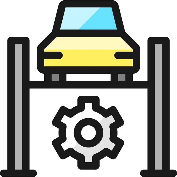 Ícone Fundo Reparação Carro Estilo Esboço Preenchido —  Vetores de Stock