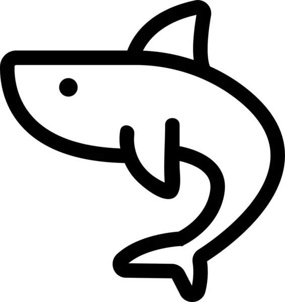 Contour Fish Sea Icon — Stock Vector