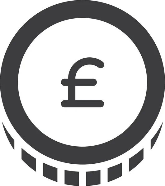 British Gbp Pound Icon Solid Style — Stock Vector