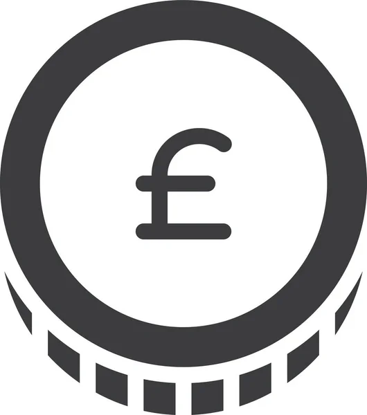 Británico Gbp Libra Icono Estilo Sólido — Vector de stock