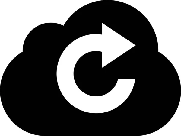 Verversen Cloud Solide Pictogram Vaste Stijl — Stockvector