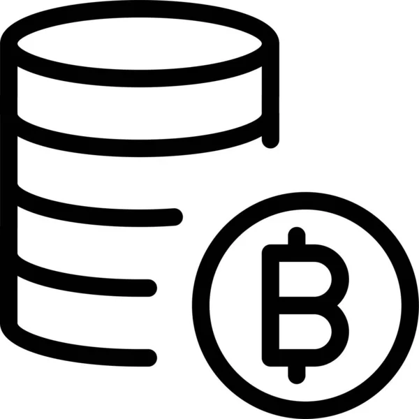 Bitcoin Blokchain Btc Ikon Körvonalazott Stílusban — Stock Vector