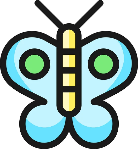 Значок Літаючої Комахи Метелика Заповненому Стилі — стоковий вектор
